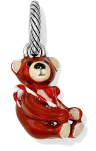Brighton Candy Cane Bear Teddy Christmas Holiday Red Bow Pendant Charm NEW - Picture 1 of 3