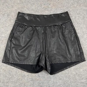 Commando Faux Leather Shorts 2.5" Pull On Pockets Black Womens Small S - Picture 1 of 10