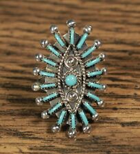 Zuni Needle Point Ring size 7 Turquoise Sterling Silver