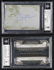 2016 Topps Tribute Printing Plate Yellow 1/1 Clayton Kershaw BGS 9 MINT Auto