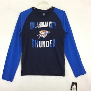 OKC Oklahoma City Thunder NBA / Blue 3/4 Sleeve T-Shirt Top / Youth Size L 14/16 - Picture 1 of 8