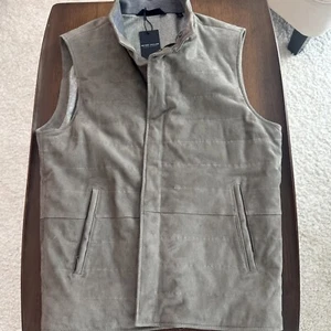 Peter Millar Vantage Lamb Suede Vest Medium M Gale Gray - Picture 1 of 8