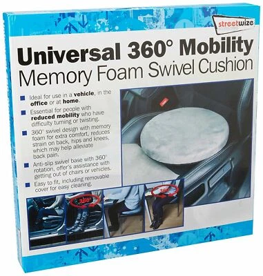STREETWISE Universal Mobility Aid Car Seat & Home Chair 360° Memory Foam Swivel Cushion