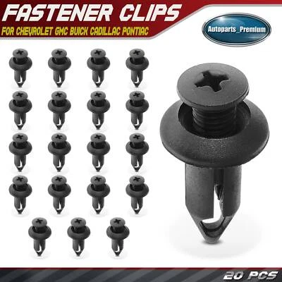 20 piezas clips de retención de parachoques de nailon negro de 7,94 mm para Chevrolet GMC Cadillac Foto 1 de 4