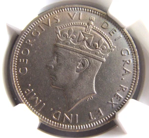 Cyprus KM28 2 Shillings 1947 NGC AU 58. Seems undergraded ! - Picture 1 of 2