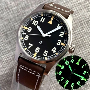 Pilot Style 39mm Tandorio Black dial Sapphire Glass NH35A Automatic Mens Watch - Picture 1 of 9