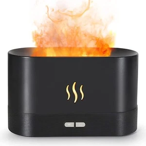Diffusor mit Flammenlichteffekt 180ml Simulation Flammenaroma Diffuser (schwarz) - Bild 1 von 7