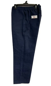 Atlas Womens Dark Wash Jean Pants Size L Pullon Elastic Waist 4 Pockets USA - Picture 1 of 8