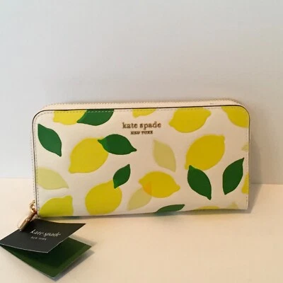 Cartera Kate Spade Morgan Lemon Toss Amarilla Multicolor Cremallera Alrededor Nueva con Etiquetas $210 Foto 1 de 4