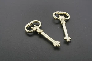 Roll top Desk Key Brass Finish set of 2 - Picture 1 of 3