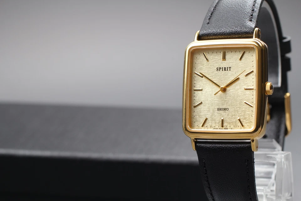 Vintage 1994 N MINT Seiko Spirit 5E21-5B50 SGP Gold Tank Quartz Mens Watch JAPAN - Image 1 of 4