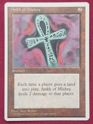 Magic The Gathering 4TH EDITION ANKH OF MISHRA artifact card MTG FOURTH - Image 1 of 2