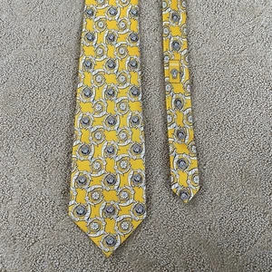 Gianni Versace Krawatte Gold Weiß Atelier Barockmuster 100 % Seide Medusakopf - Bild 1 von 11