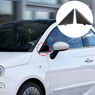 2 piezas ABS fibra de carbono negro espejo puerta coche bandera estuche para Fiat 500 2012-2019  Foto 1 de 4