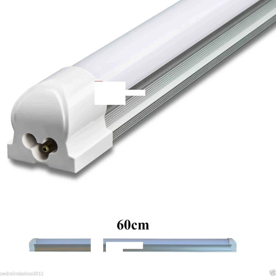 PLAFFONIERA TUBO NEON A LED SMD T8 60CM SUPPORTO NEON IN ALLUMINIO LUCE BIANCA - Immagine 1 di 1