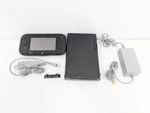 Z485 Nintendo Wii U Black set 32GB Console JAPANESE VER. WUP-101 USED SET - Picture 1 of 11