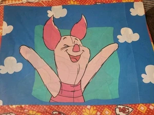 Federa cuscino reversibile vintage Disney Winnie the Pooh & Piglet Nuvoles - Foto 1 di 2