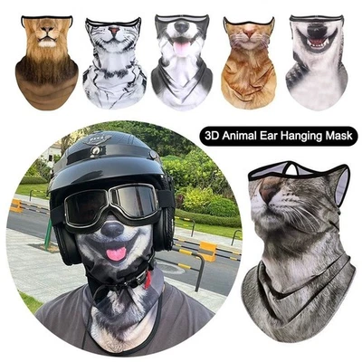 Silk Texture 3D Animal Balaclava 3D Pattern Face Mask Cover  Outdoor - Image 1 of 4
