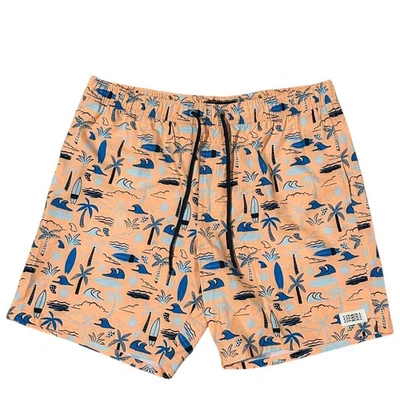 Мужские гибридные плавки O'Neill оранжевые синие гавайские на шнурке размер XL - Изображение 1 из 4