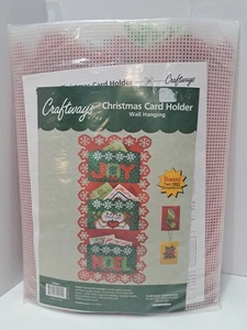 New Craftways Christmas Card Holder Plastic Canvas Wall Hanging Kit #570001 NOS - Picture 1 of 10