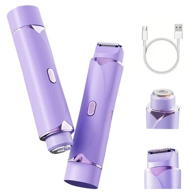 Afeitadora de doble cabezal 2 en 1 para mujer, recortadora de bikini eléctrica uso húmedo y seco depilación SQ Foto 1 de 4