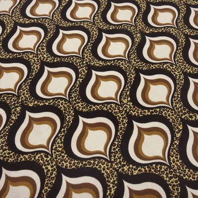 Stoff Baumwolle Jersey Leo Tierfell Design Ornamente braun beige Kleiderstoff - Bild 1 von 4