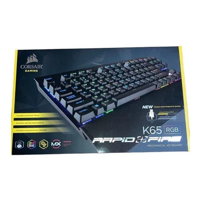Corsair K65 RAPIDFIRE CherryMX Speed RGB COMPACT- Japanese Gaming Keyboard - F/S - Image 1 of 3