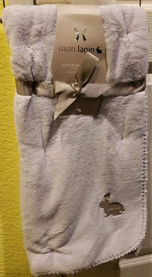 Mon Lapin Lujo Terciopelo LAVANDA 30 x 40" Manta Bebé Reversible! Sooooo Soft! Foto 1 de 4