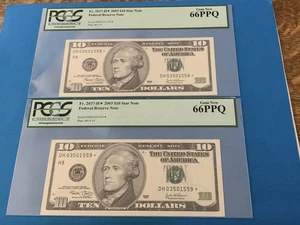 $10 (2) 2003 CONSECUTIVE FEDERAL RESERVE STAR NOTES 66 PPQ…. - Picture 1 of 2