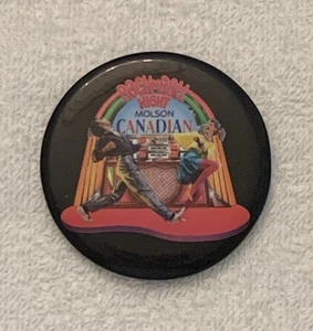 Rock N Roll Night Molson Canadian Jukebox Dancing 1980s Themed Beer Button Pin - Picture 1 of 3