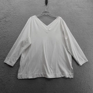 Chicos Zenergy V Neck Tunic Top Size 3 US XL White Long Sleeve Women Casual - Picture 1 of 10
