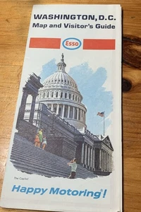 1968 Esso Humble Oil US Capitol Map Washington DC National Guard Orientation :) - Picture 1 of 14