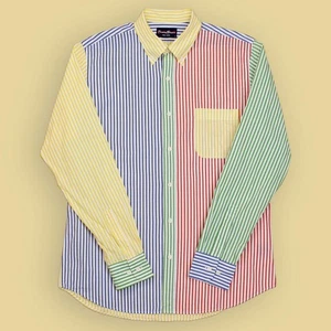 Blazers de Remo Multicolor Desajuste Bengala Rayas Abotonados Camisa "Divertida" L - Imagen 1 de 5