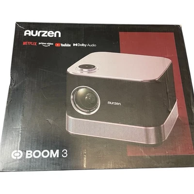 AURZEN BOOM 3 All-in-One Projector 4K Smart Projector W/ WiFi + Bluetooth - NEW - Image 1 of 4