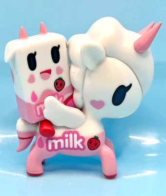 Tokidoki Unicorno & Friends Pink Strawberry Milk & Rosa Latte 3" PVC Toy Figure - Image 1 of 4