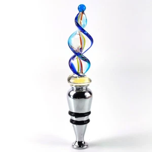 Murano Glass Twisted Stopper for Liquor Wine Oil Vinegar Bottles 22.9 mm Top - Picture 1 of 8