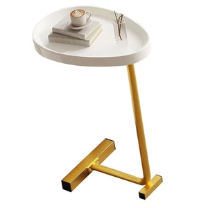 Gold C Shaped Side Table Small Egg Oval Shaped Sofa End Coffee Table That Sl NEW - Picture 1 of 12