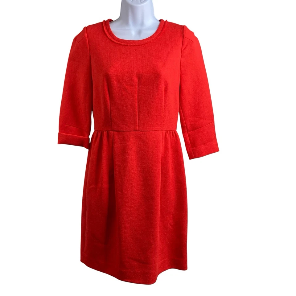 Vestido Teddie de Lã Laranja J Crew Tamanho 2 Atemporal Ajuste Clássico E Flare Adequado - Imagem 1 de 4