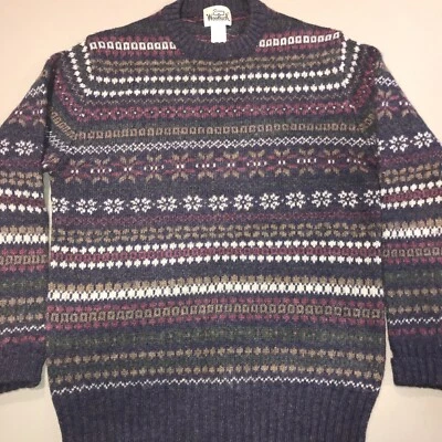 Vintage Woolrich men sweater size L 100% Wool 9604 90s Wool - Image 1 of 4