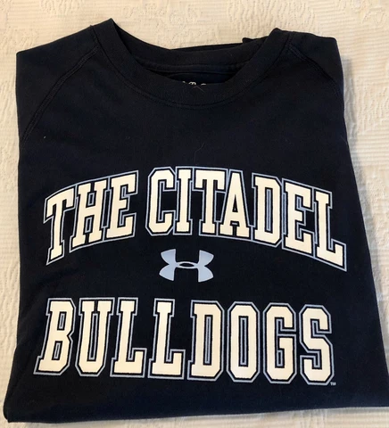 THE CITADEL BULLDOGS NAVY/GRAY/WHITE LONG SLEEVE UNDER ARMOUR TSHIRT S YL Cover