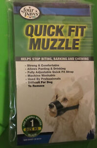 Four Paws Quick Fit Dog Muzzle, Black, Size XL, Adjustable
