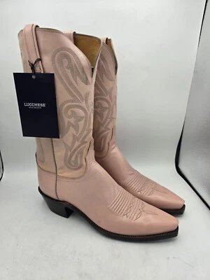 Botas de Vaquera Lucchese Para Mujer 1883 Barbie Rosa Puntera Corta Talla 10B Cuero de Cabra  Foto 1 de 4