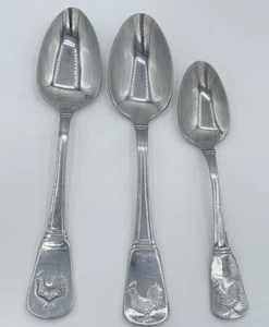 CUISINART ELITE FRENCH ROOSTER GLOSSY FLATWARE Lot o"3 TEASPOON & 2 Table NICE - Picture 1 of 5
