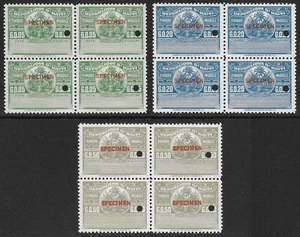 Haiti 1920 Revenue PROOF Timbre Mobile 3 BLOCKS (Re-issue of 1950s) VF-NH - Picture 1 of 2