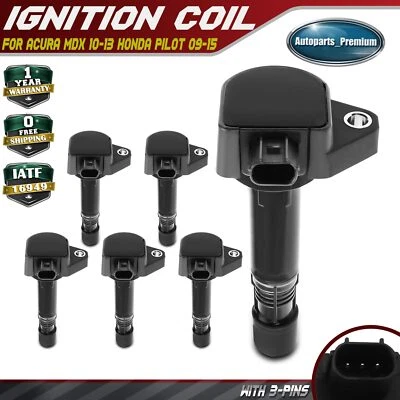 Bobina de encendido 6 piezas para Acura MDX RDX ZDX Honda Pilot Ridgeline V6 3,5 L V6 3,7 L Foto 1 de 4