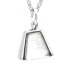 Sterling Silver Cow Bell Movable 3D Charm Necklace-#539 - Picture 1 of 5