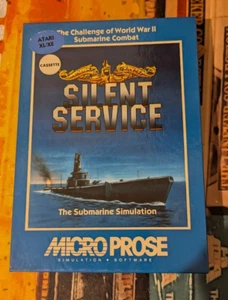 Silent Service (Microprose 1987) ATARI XL / XE (Tape, Box, Manuals) works - Picture 1 of 5