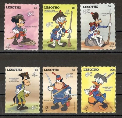Walt Disney - LESOTHO - 6 MNH STAMPS - 1989. - Image 1 of 2