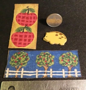 Landhaus Stoff Wanddeko Tischläufer Schwein Küche wie besehen 1:12 Miniatur WW0895 - Bild 1 von 2