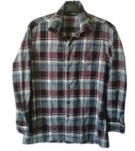 Vintage Crocodile Men's Size L Red Checked Plaid Shirt Long Sleeve Button Up - Picture 1 of 10